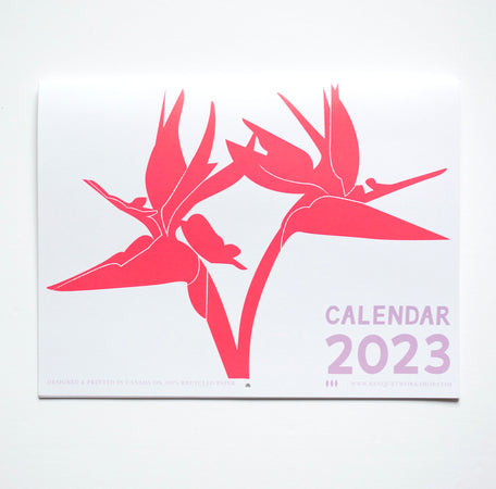 Birds of Paradise flowers on the cover of Banquet's 2023 Calendar