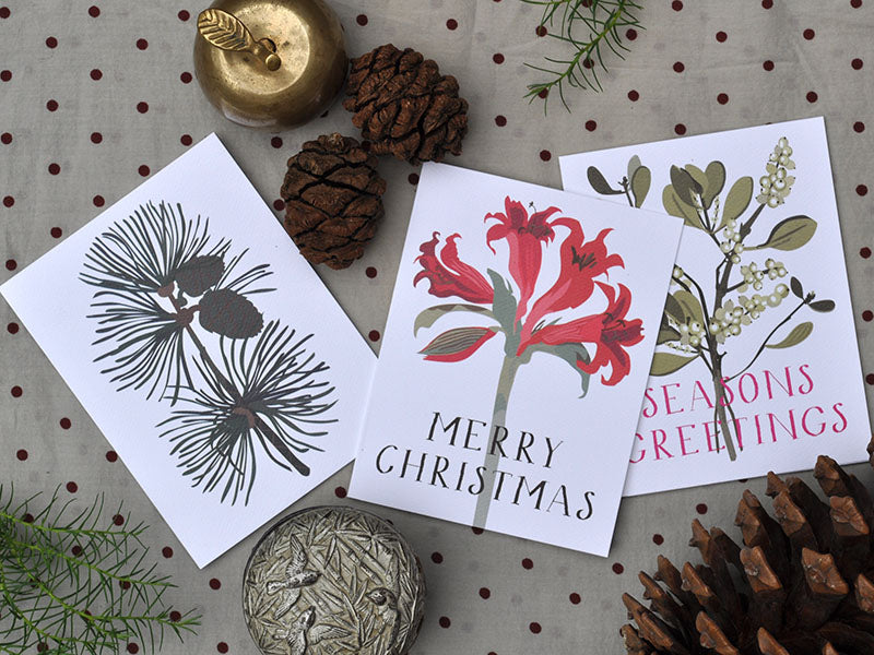 seasonal botanical notecards