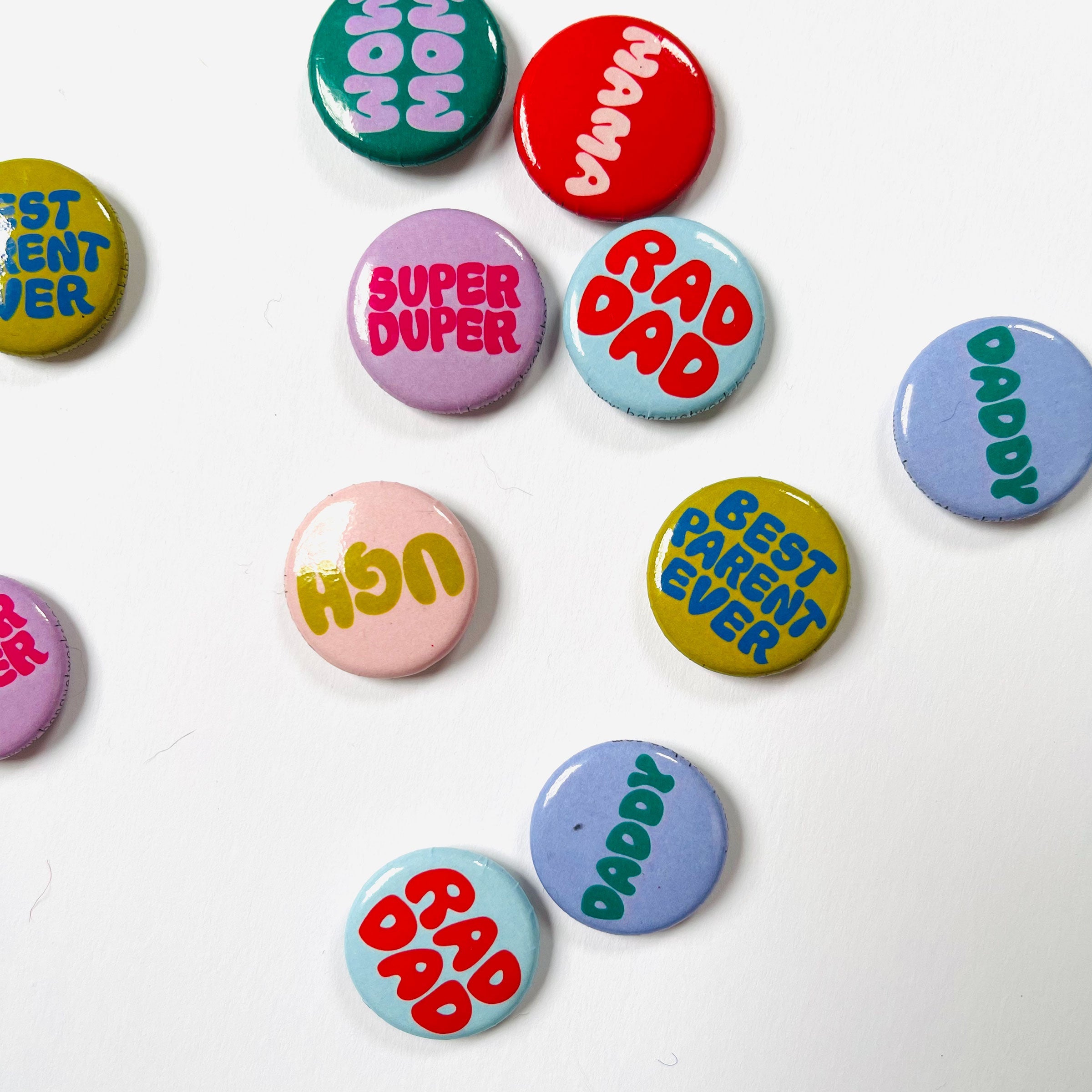 holiday and peace themed buttons