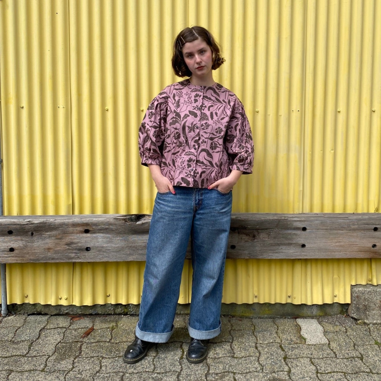 Antonia Blouse in Chocolate and Rose Wildflowers