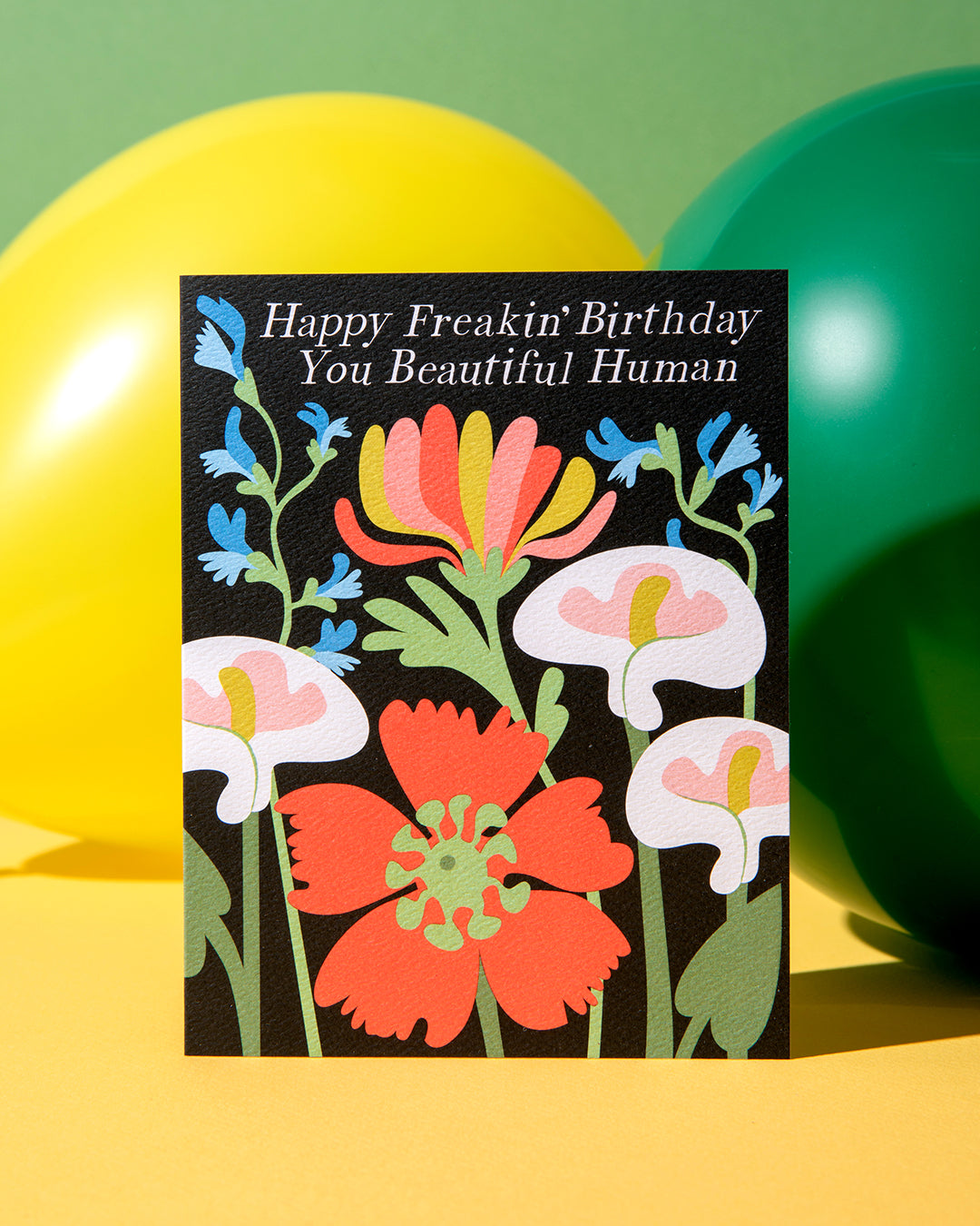 Beautiful Poppy Happy Freakin' Birthday Note Card