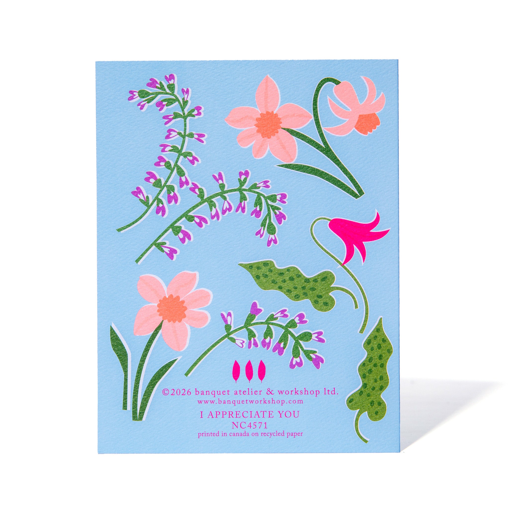 I Appreciate You Spring Flowers Note Card