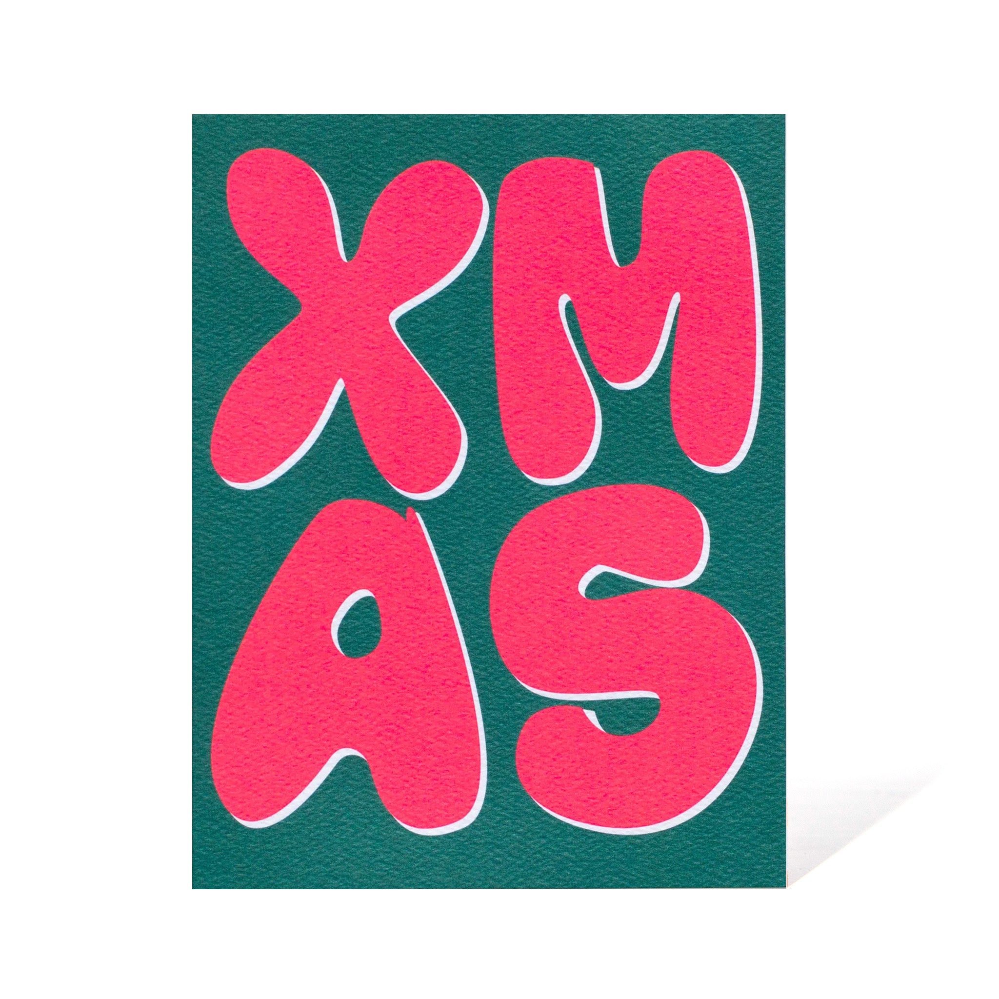 XMAS - in pink and green - holiday notecard