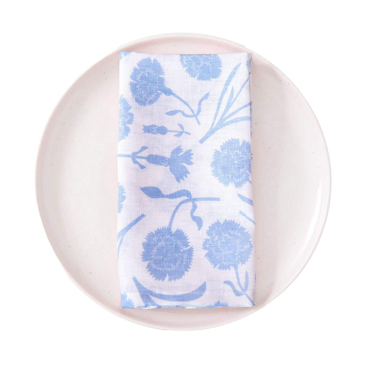 Carnations all-linen Napkins in Baby Blue