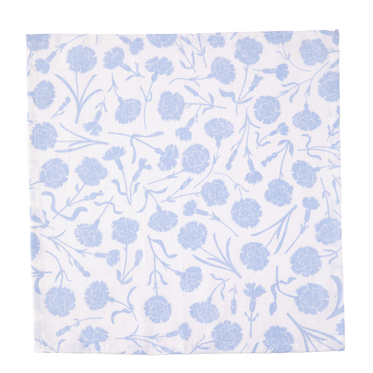Carnations all-linen Napkins in Baby Blue