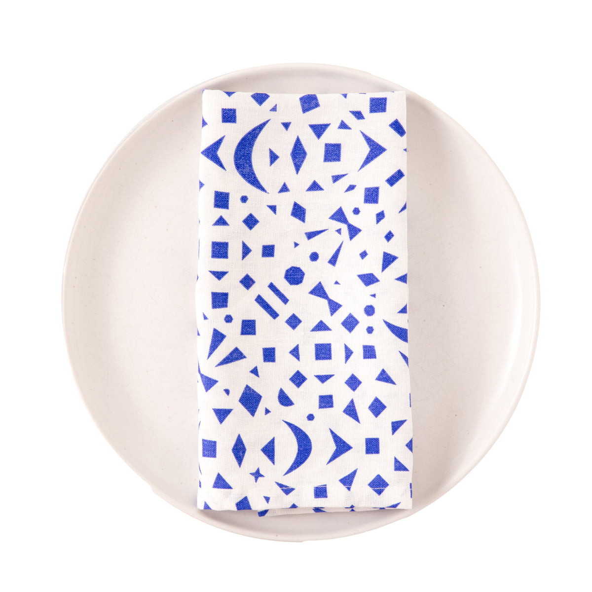 Cobalt Blue Snowflakes All-Linen Napkins