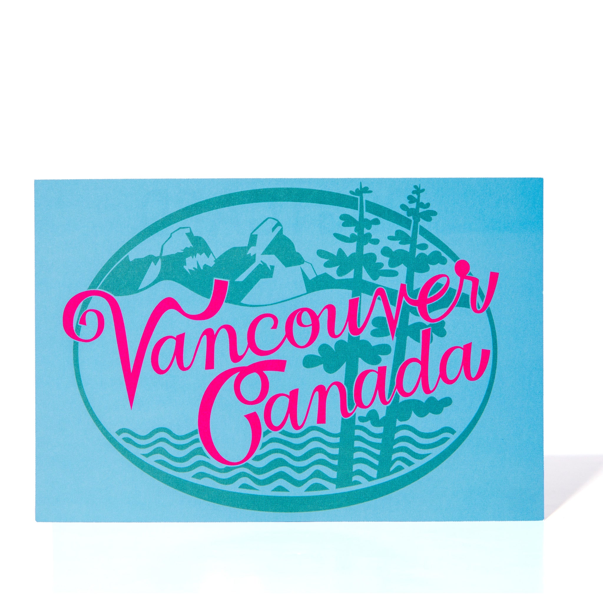 Postcard - Vancouver, Canada in Neon Pink and Turquoise