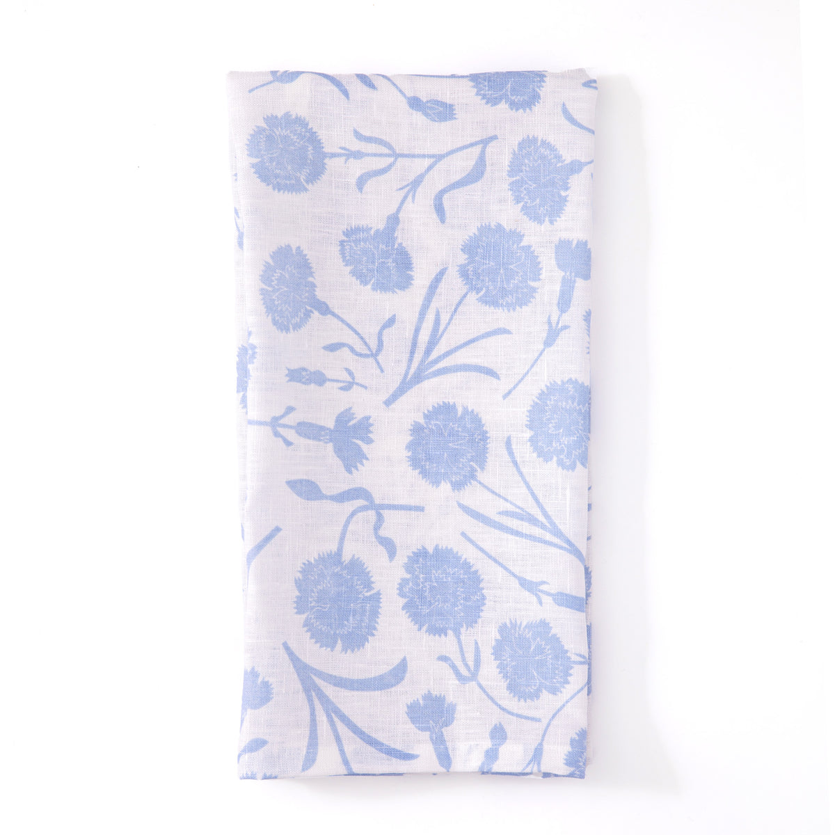 Baby Blue Carnations Screenprinted Tea Towel