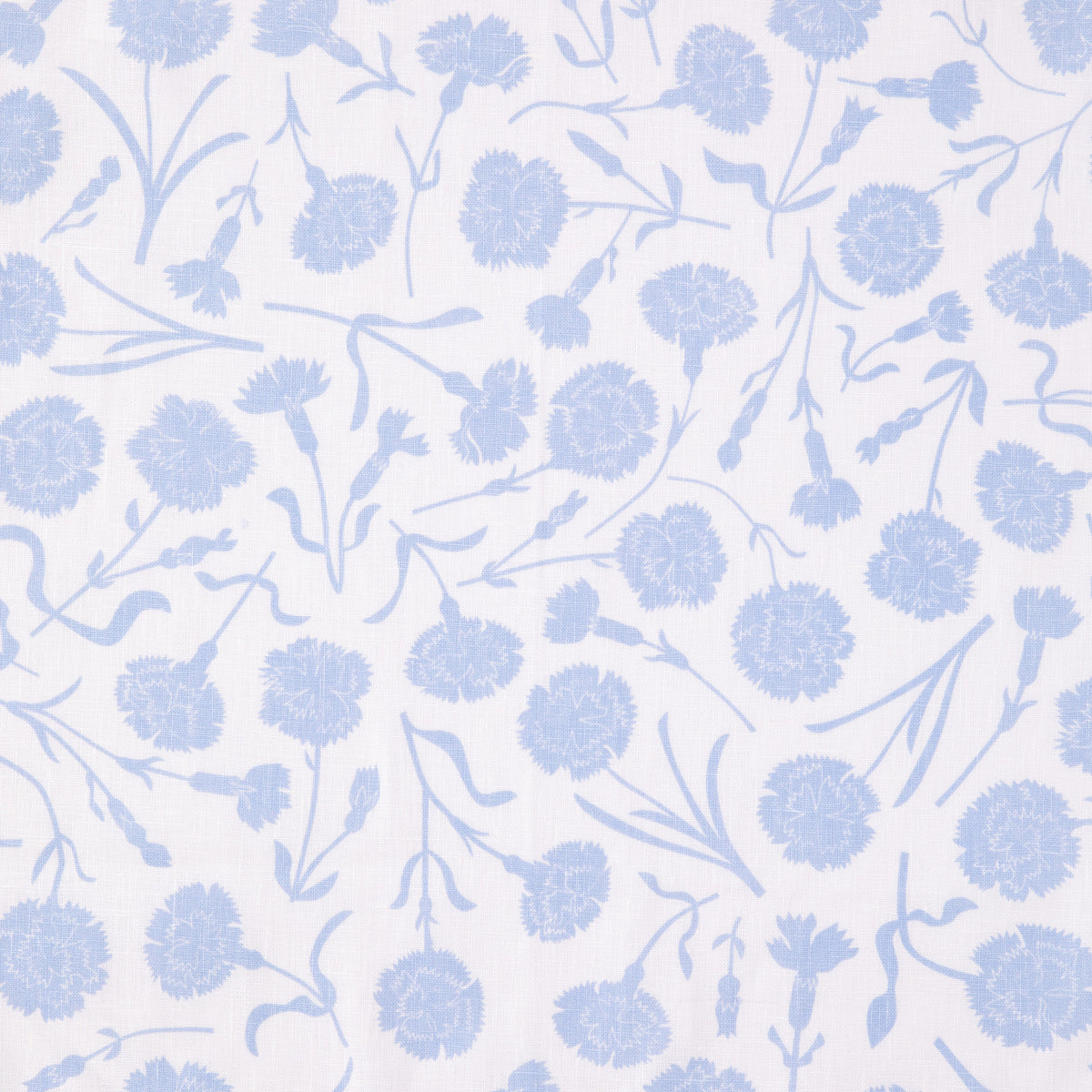 Baby Blue Carnations Screenprinted Tea Towel