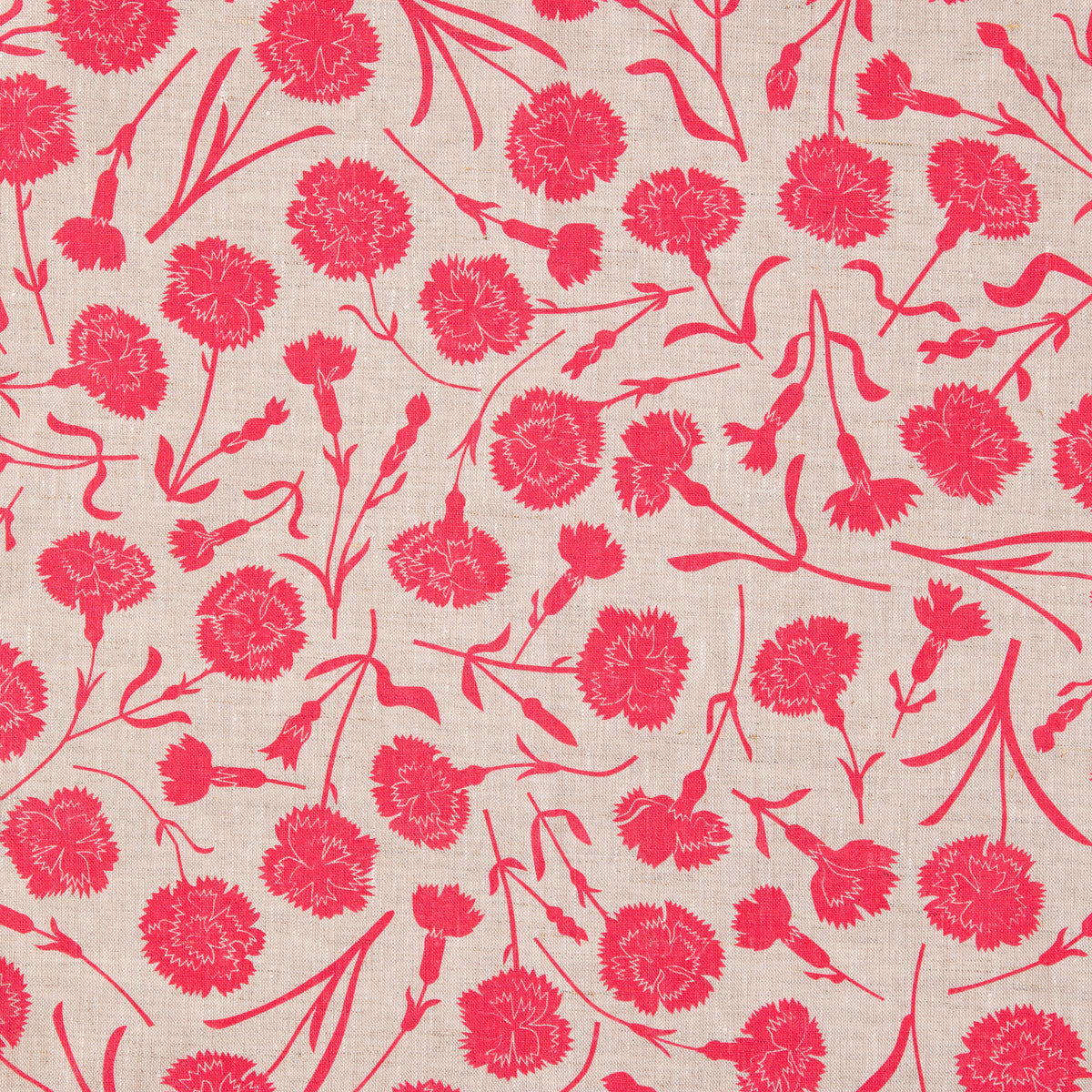 Neon Pink Carnations Tea Towel