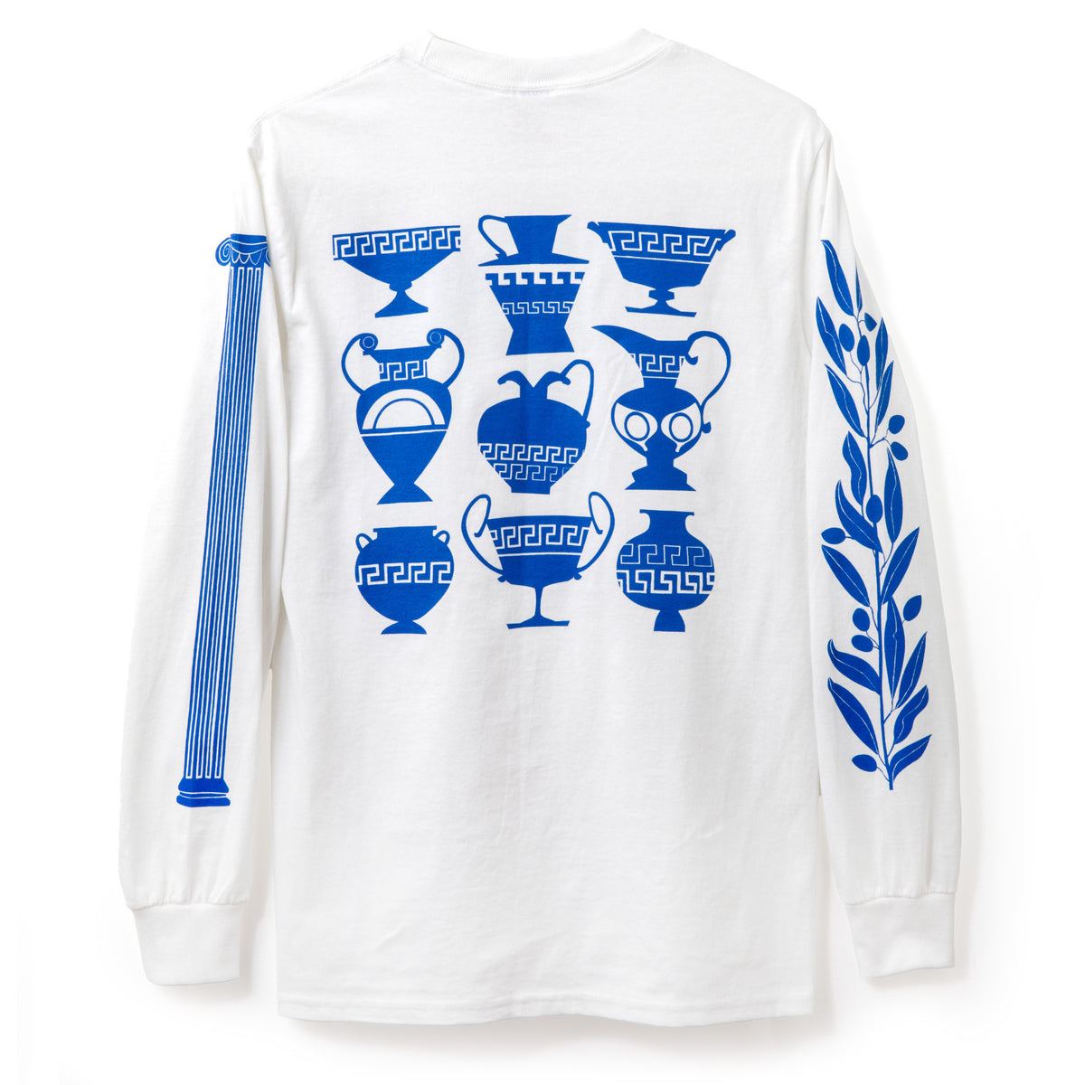 Blue and White The Greeks Long Sleeved Skate Shirt