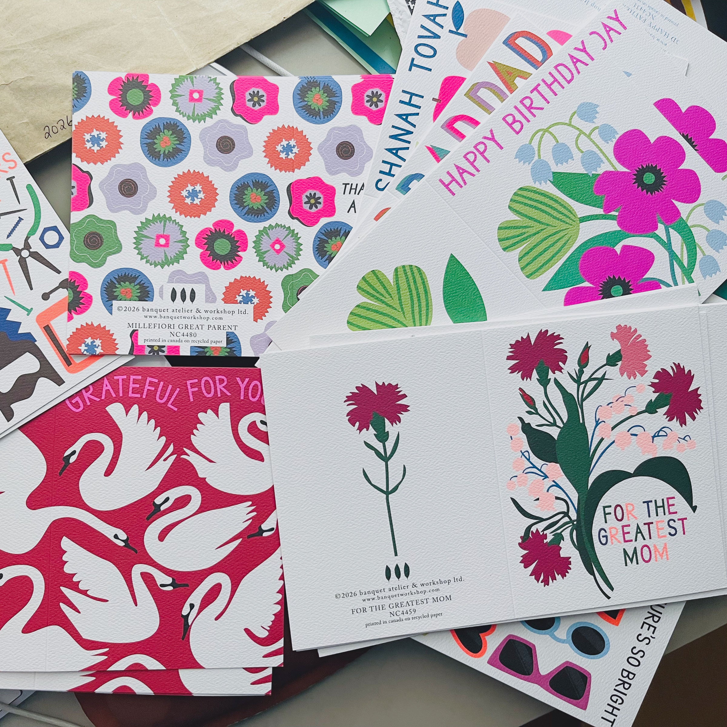 Grateful for You Swans Note Card