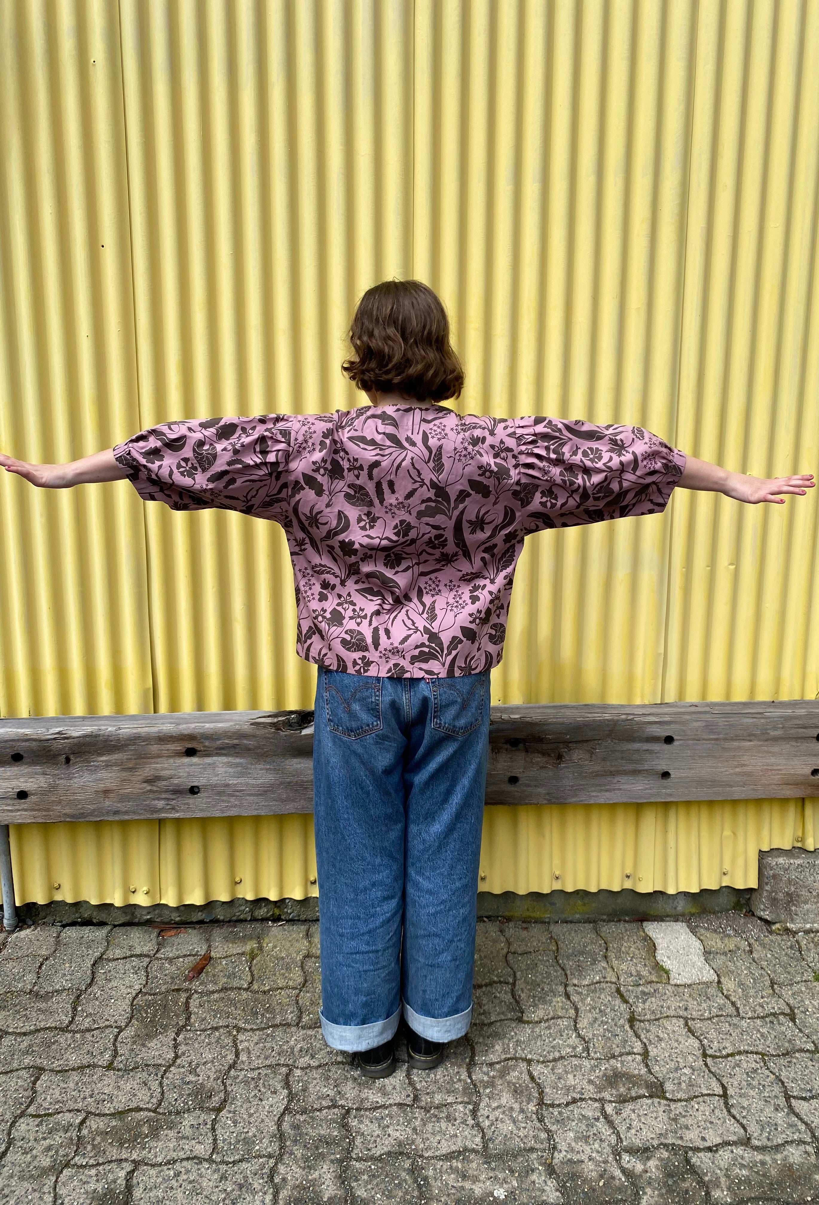 Antonia Blouse in Chocolate and Rose Wildflowers