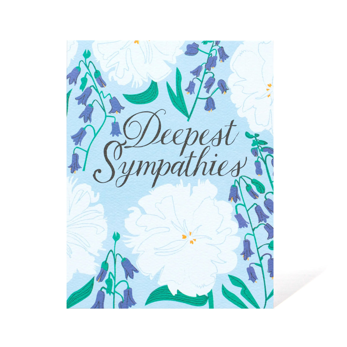 White and Blue Floral Condolence Card