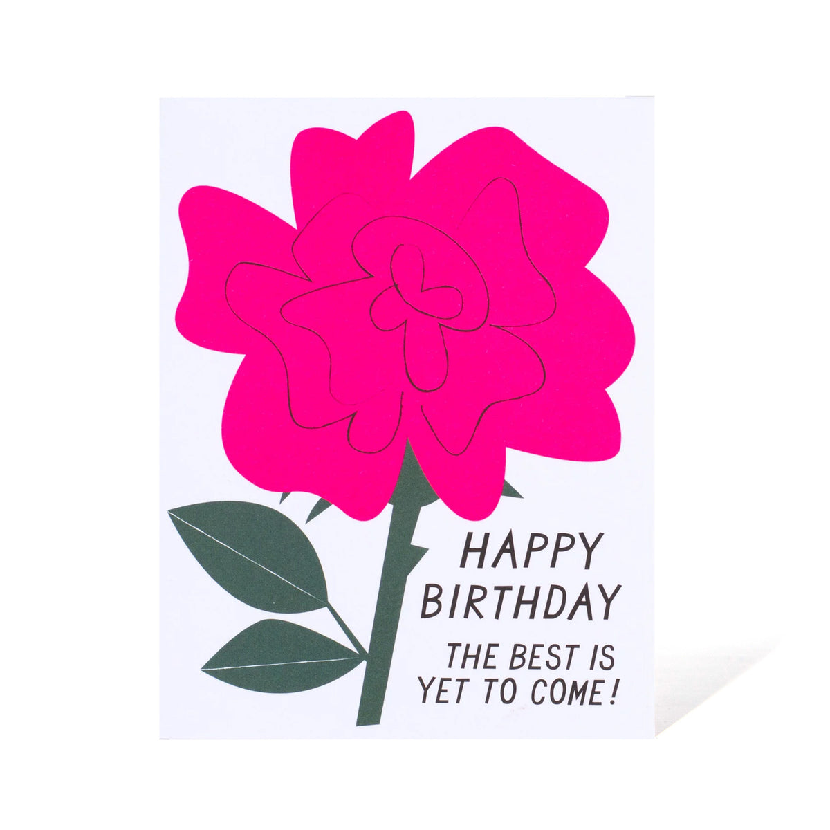 Neon Rose Birthday Note Card