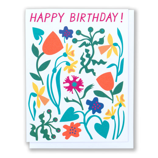 Neon! Flowers! Colour! A birthday card that's pure joy!