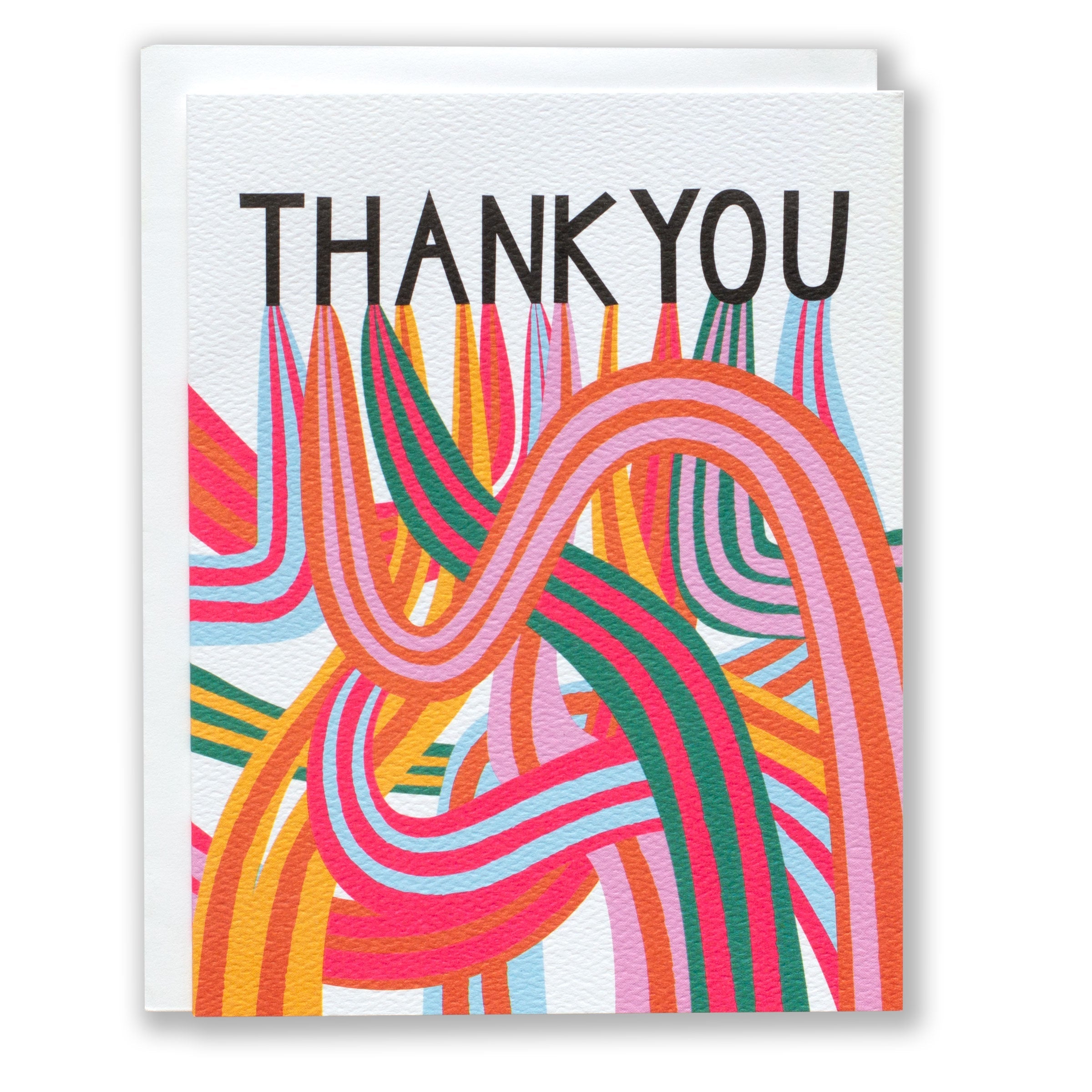 Thank You Card in black text with rainbow slides