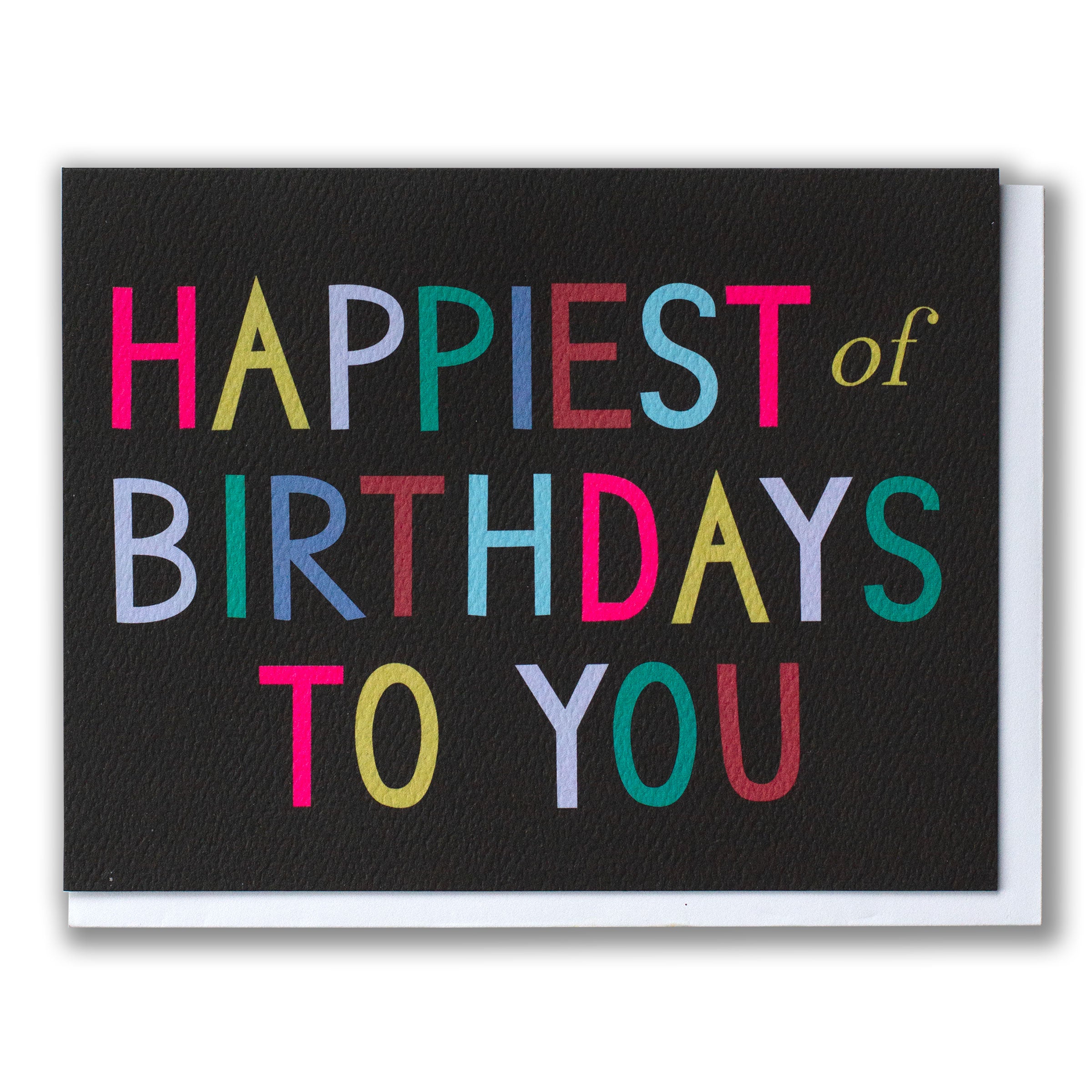 Colorful birthday card with text on a black background