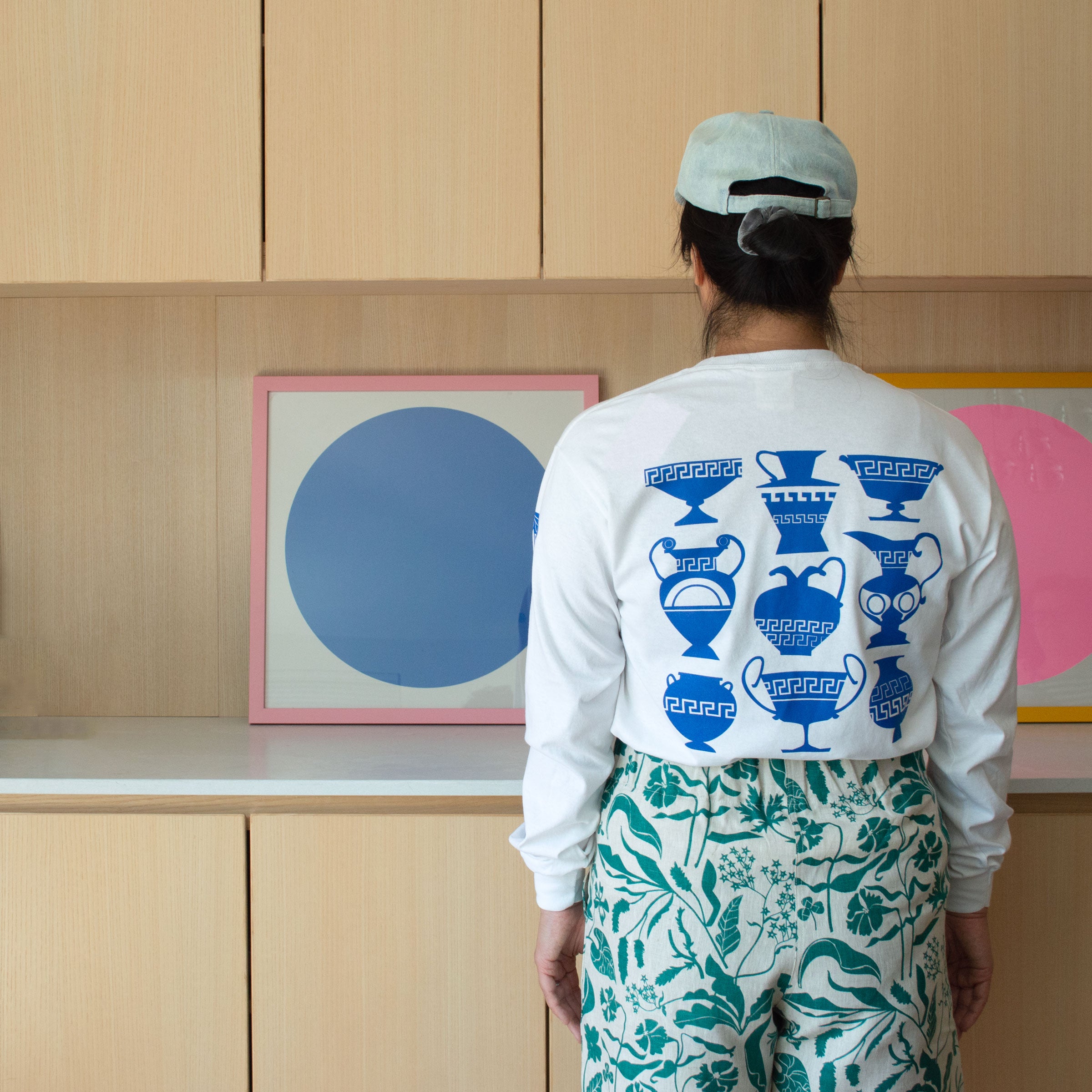 Blue and White The Greeks Long Sleeved Skate Shirt