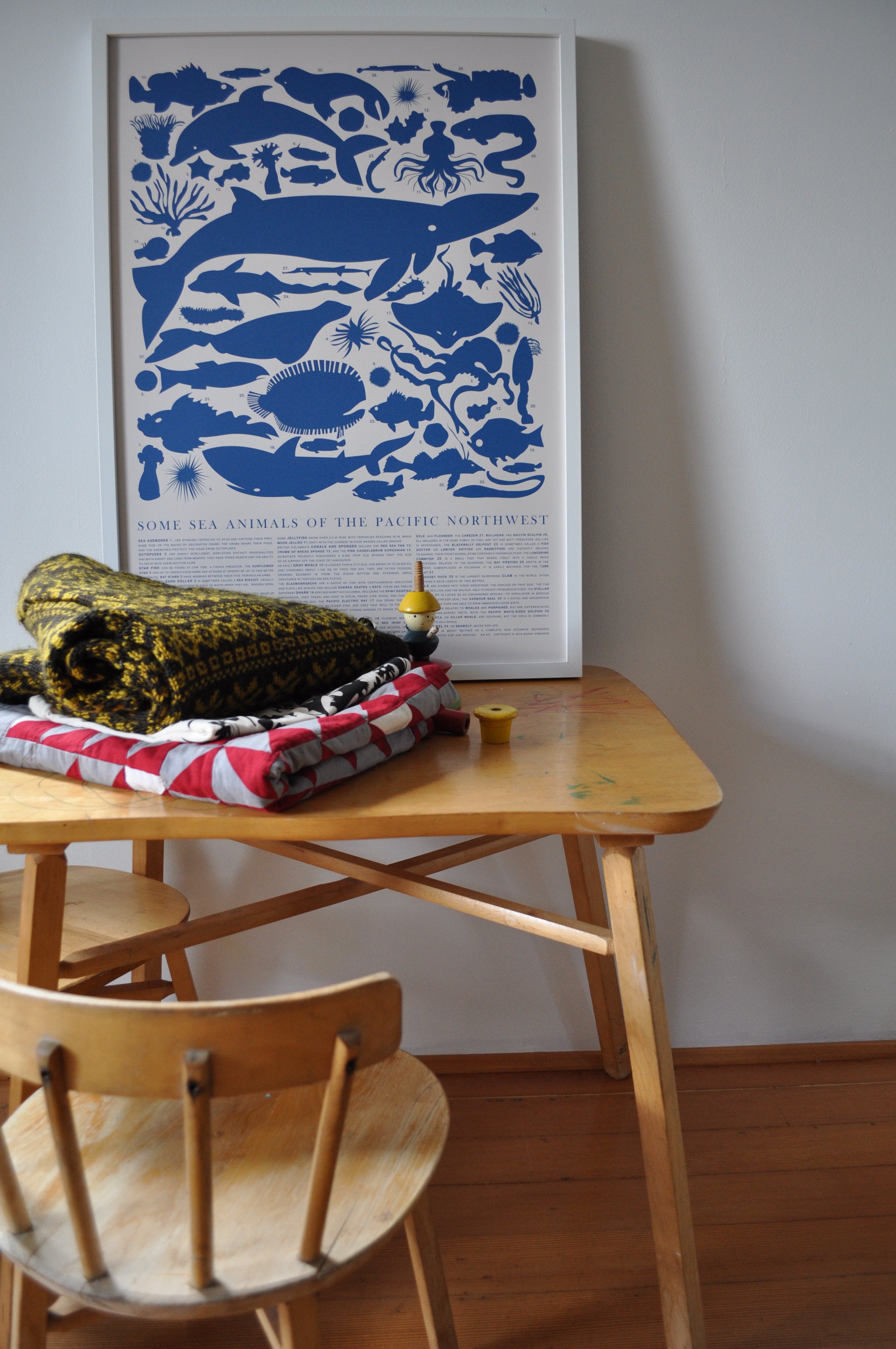 PRINT - Blue Sea Animals of the Pacific Northwest Poster