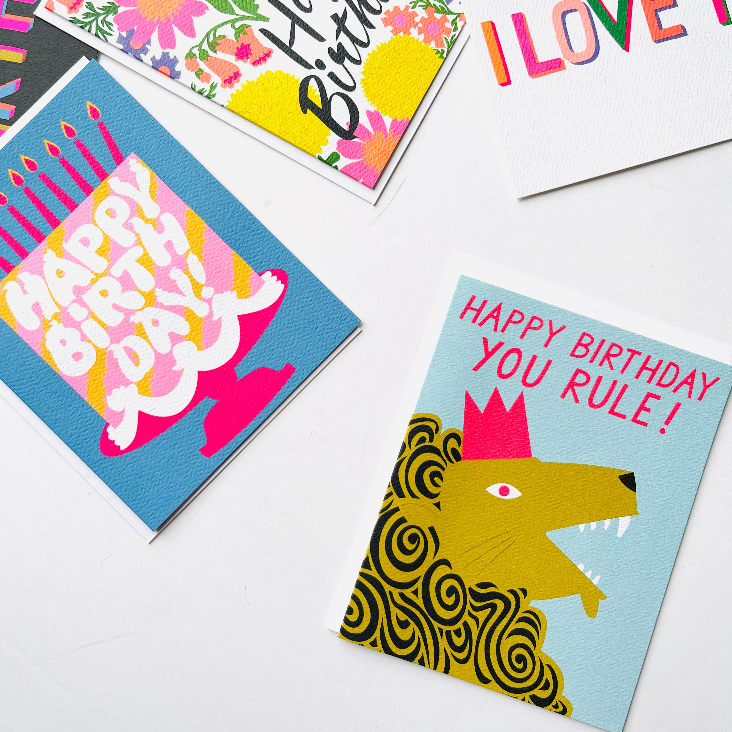 Neon Brights I Love You Card