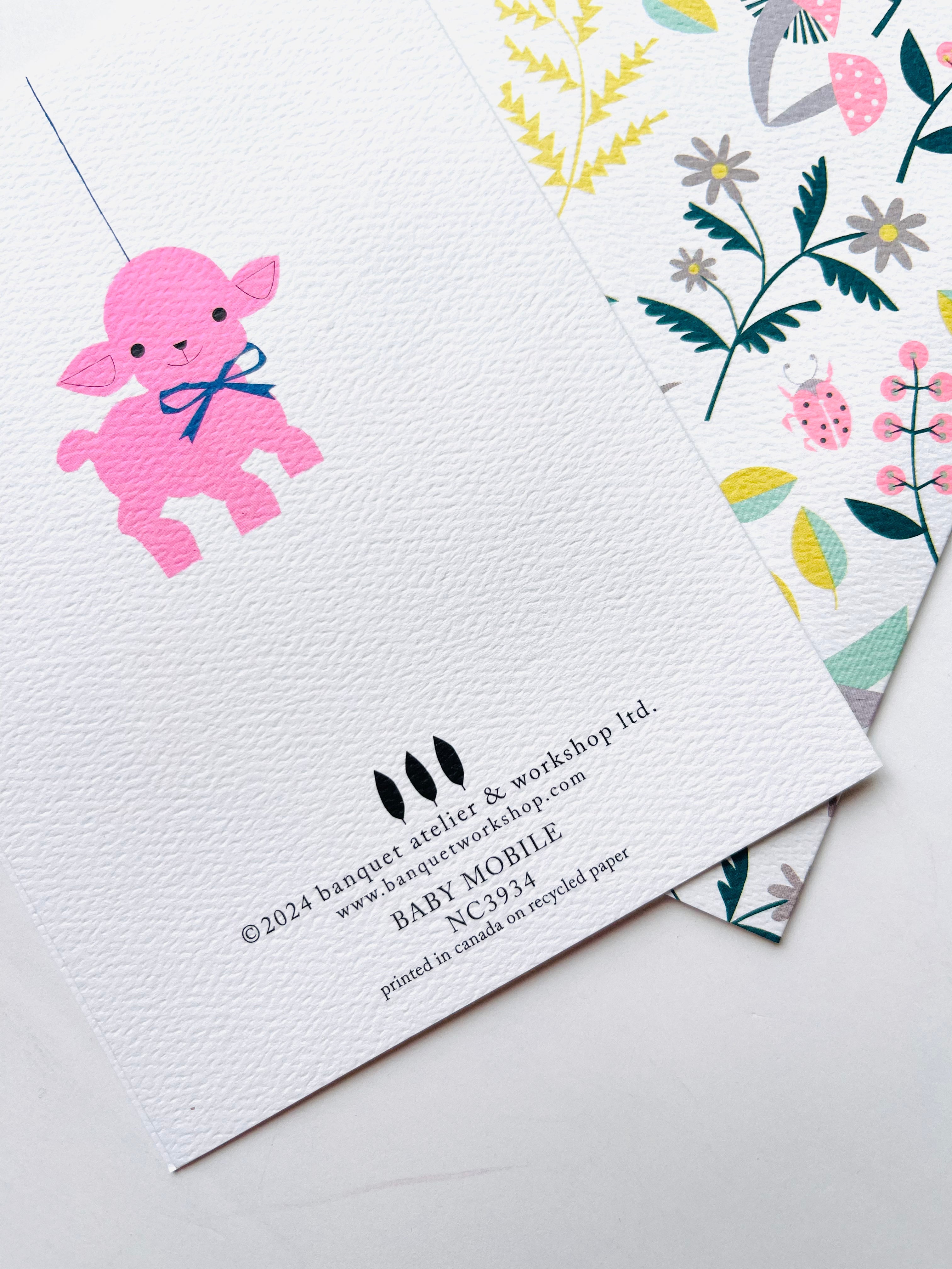 New Baby Mobile Note Card