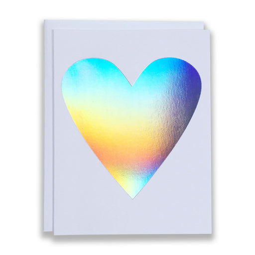 Our famous heart note card in holographic foil