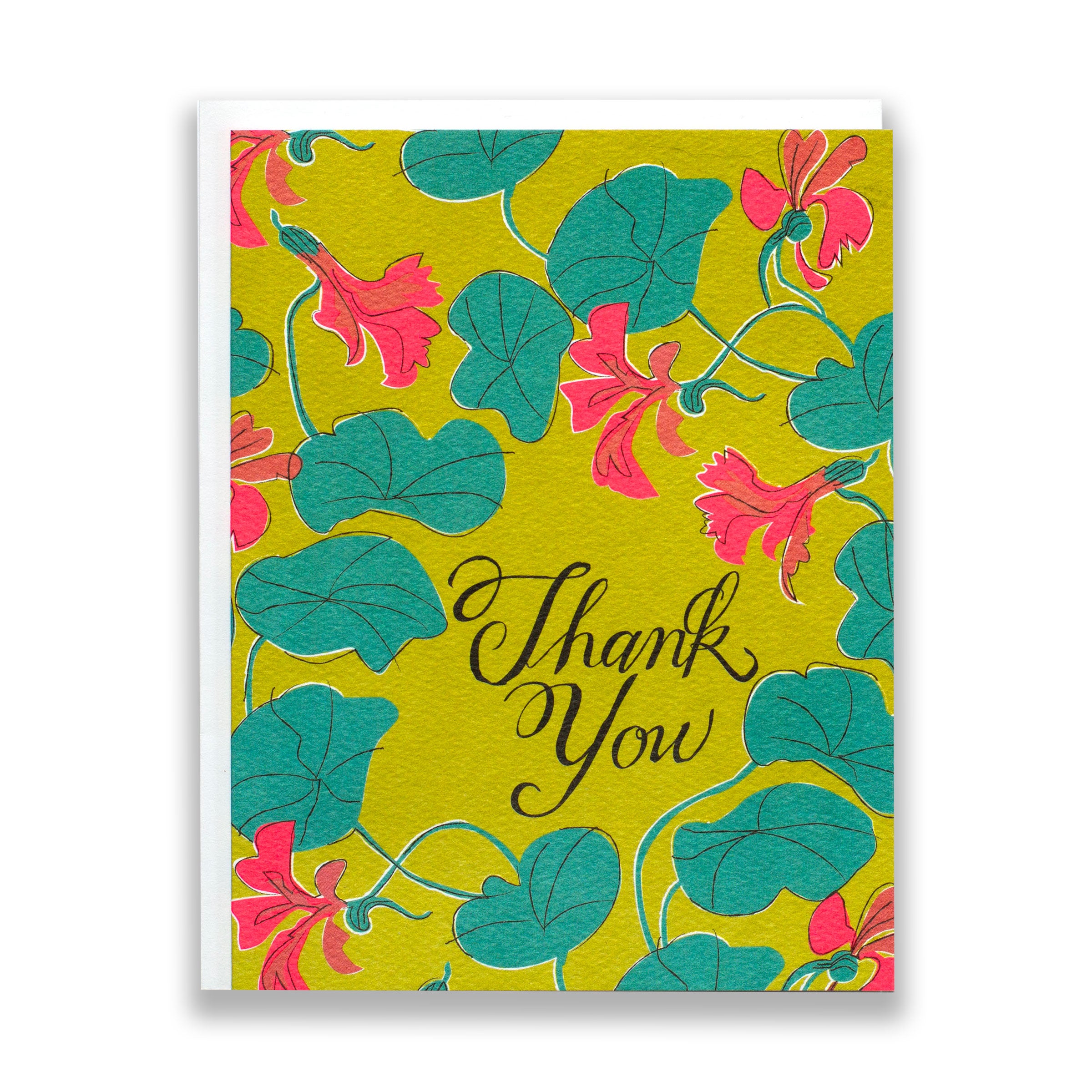 floral thank you card/nasturtiums/thank you cards