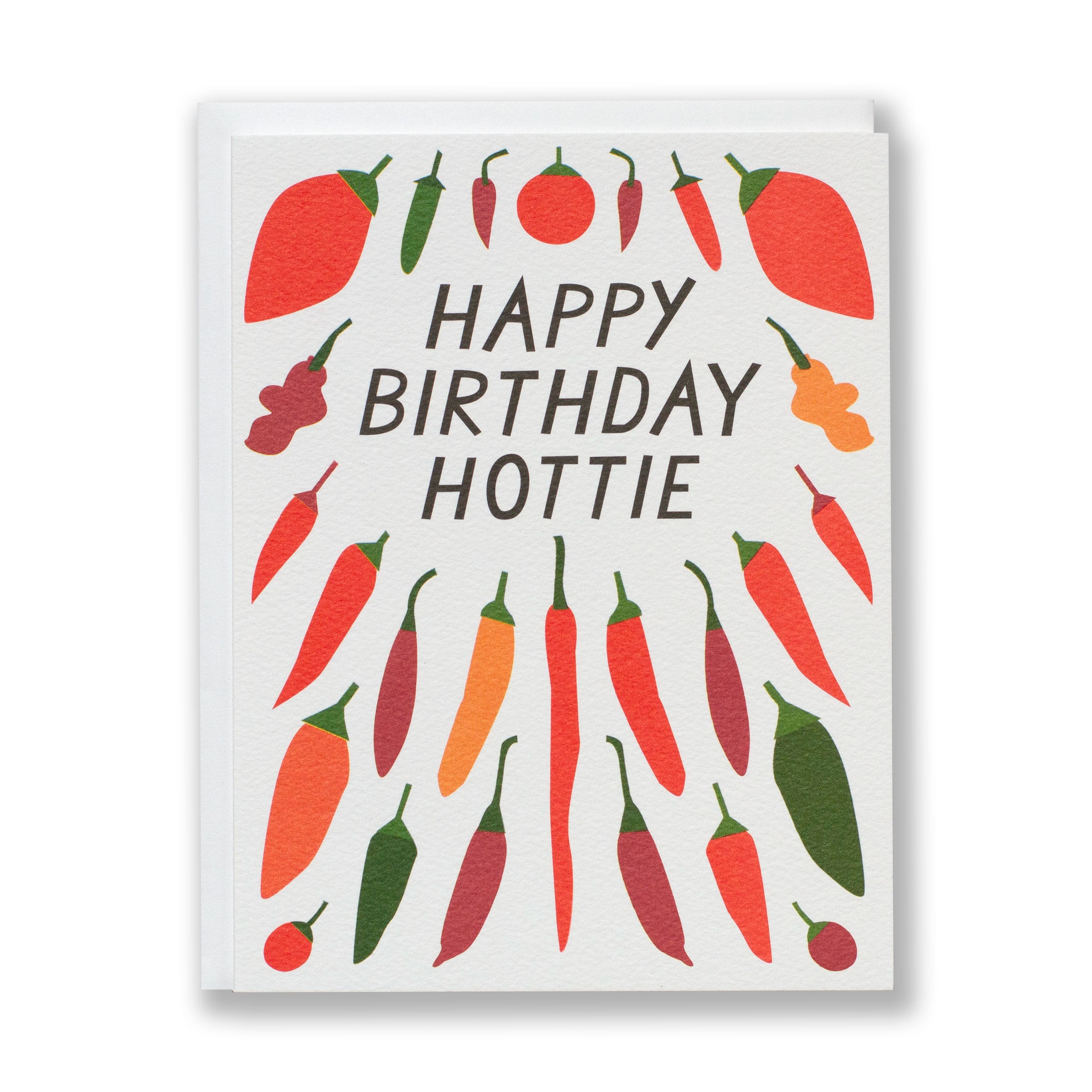 fire chill peppers happy birthday hottie note card