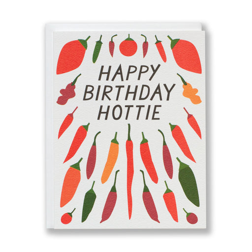 fire chill peppers happy birthday hottie note card