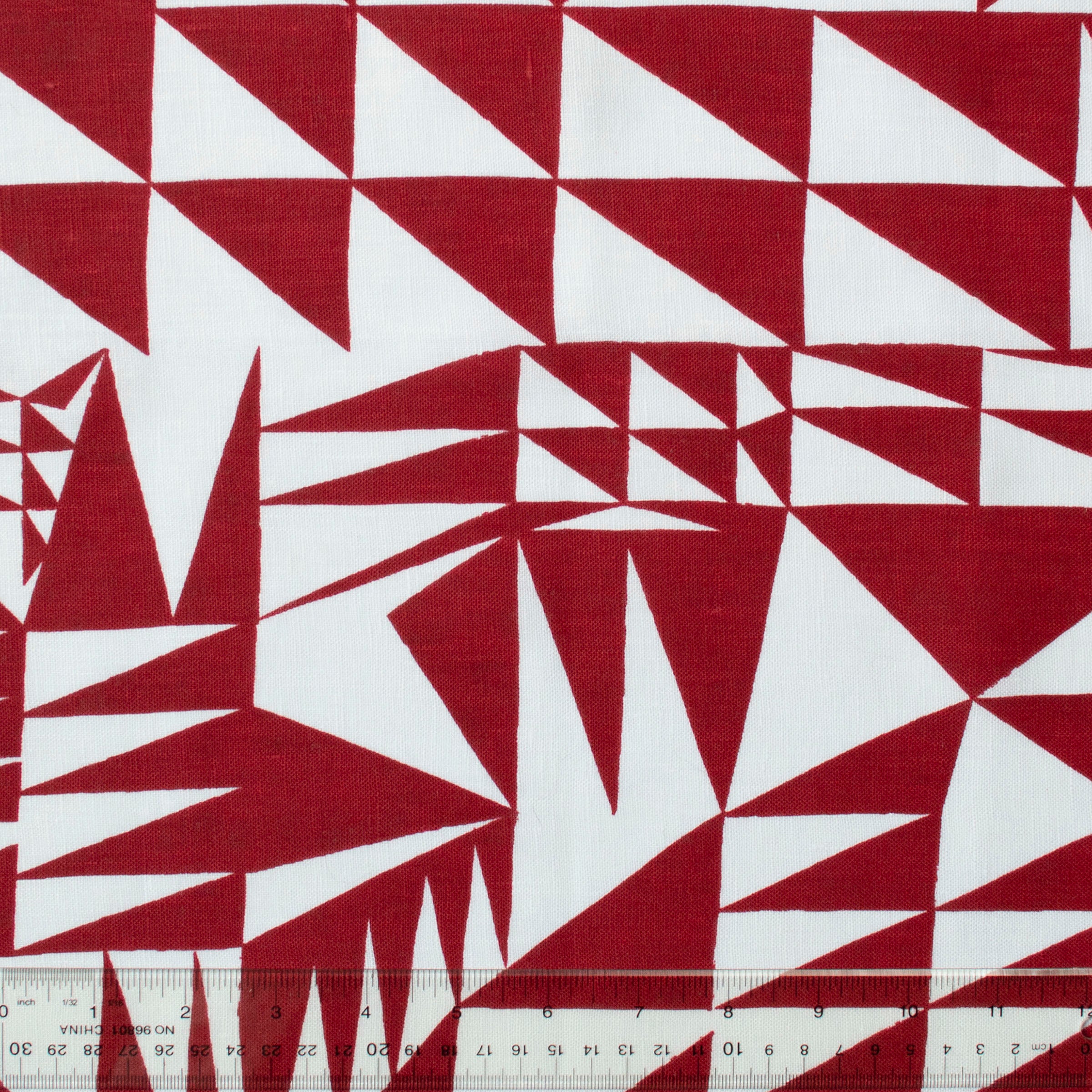 Red Neo Geo Triangles Linen Napkins - set of two