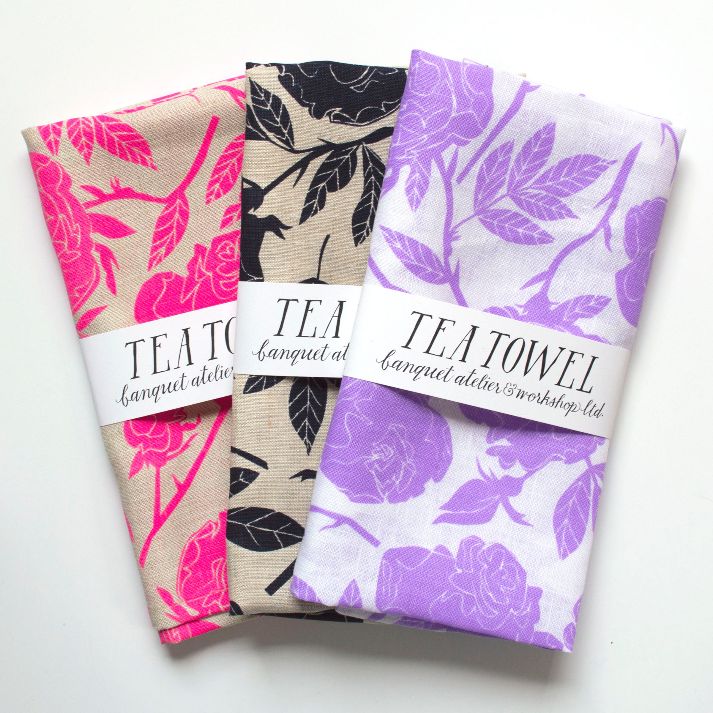 The Darkest Navy on Natural Wild Roses 100% Linen Pillow Cover