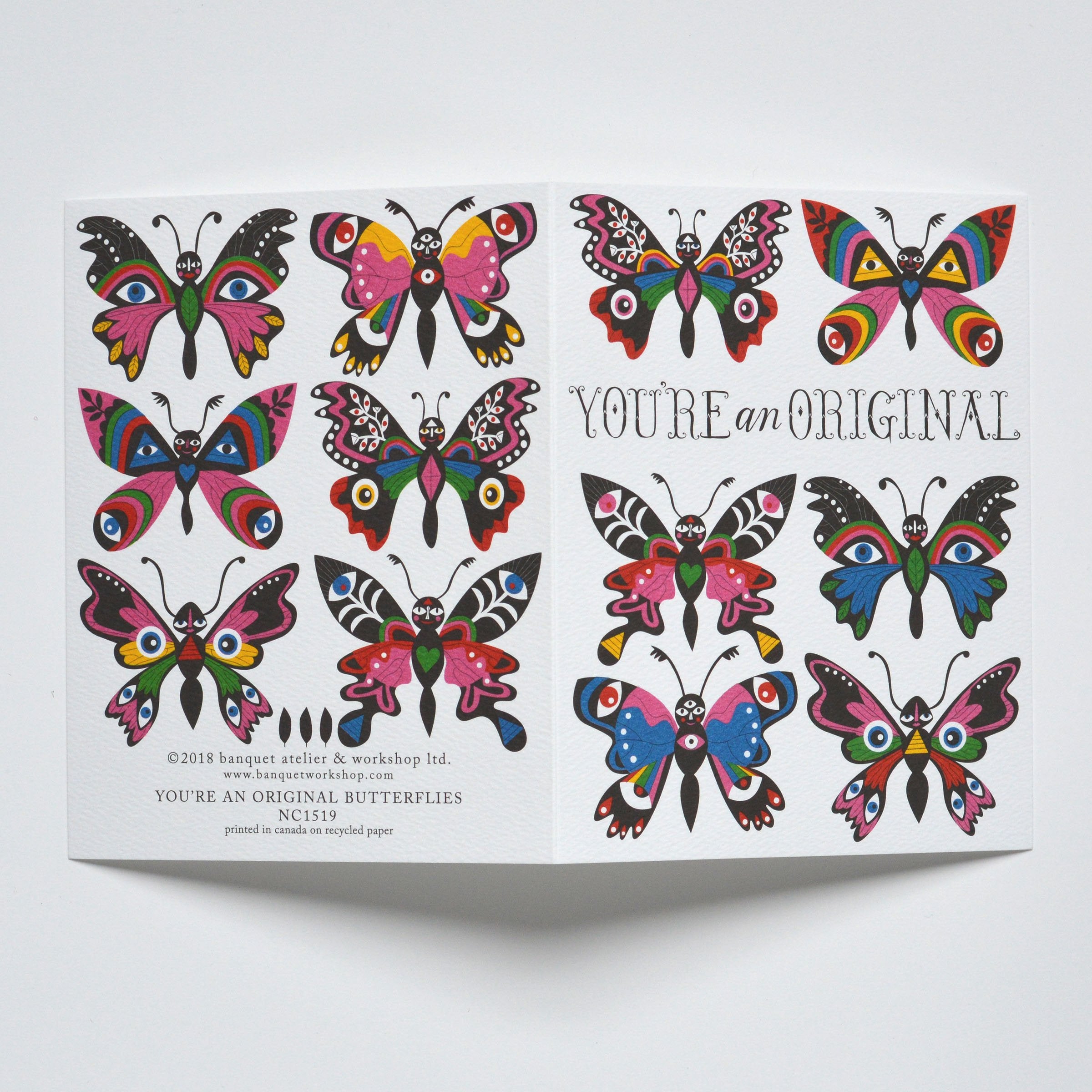 You're an Original - Rainbow Butterflies - Note Card