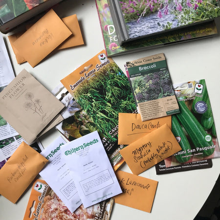 A smattering of seed packets from Chiltern Seeds, Floret and Special Plants