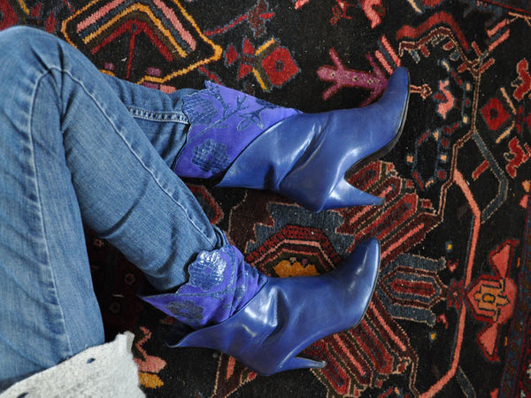 blue suede boots