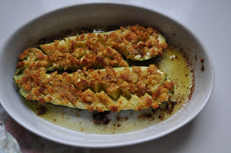 roasted zucchini with breadcrumbs