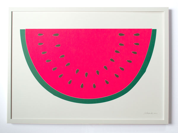giant neon watermelon poster art print