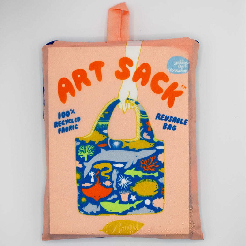 Art Sack - Reusable Grocery Bag featuring Cool Fish