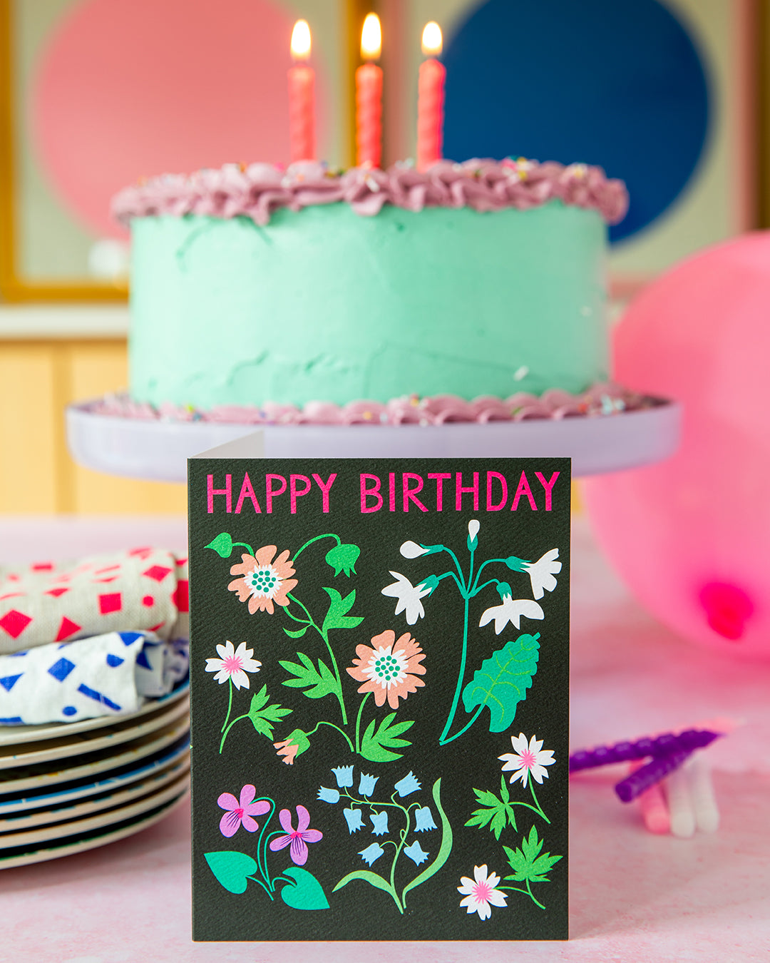 Spring Meadow Happy Birthday Note Card