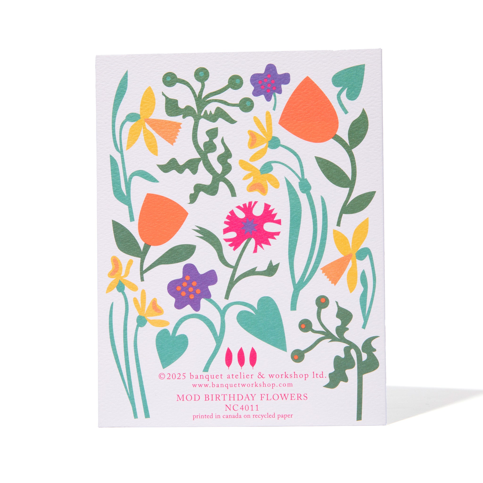 Mod Birthday Flowers Note Card