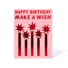 Red Foil Happy Birthday Make a Wish Note Card
