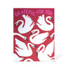 Grateful for You Swans Note Card