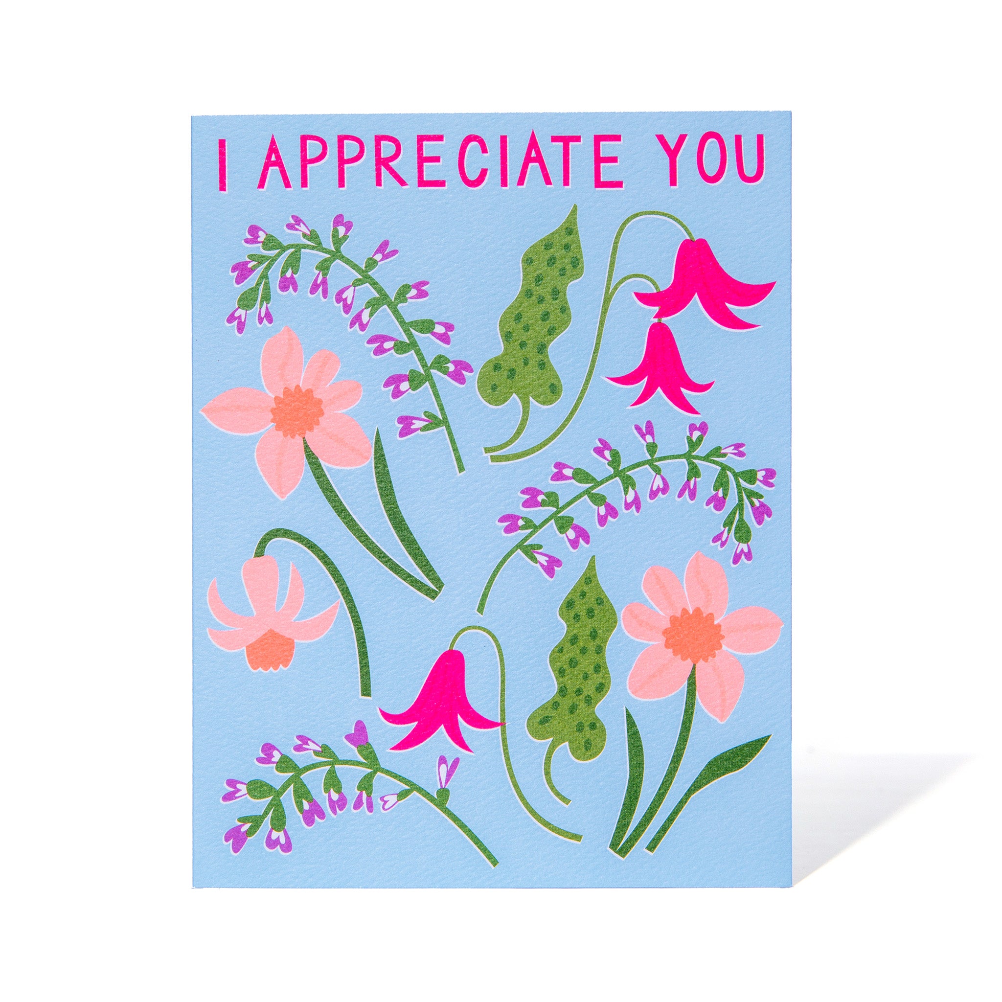 I Appreciate You Spring Flowers Note Card