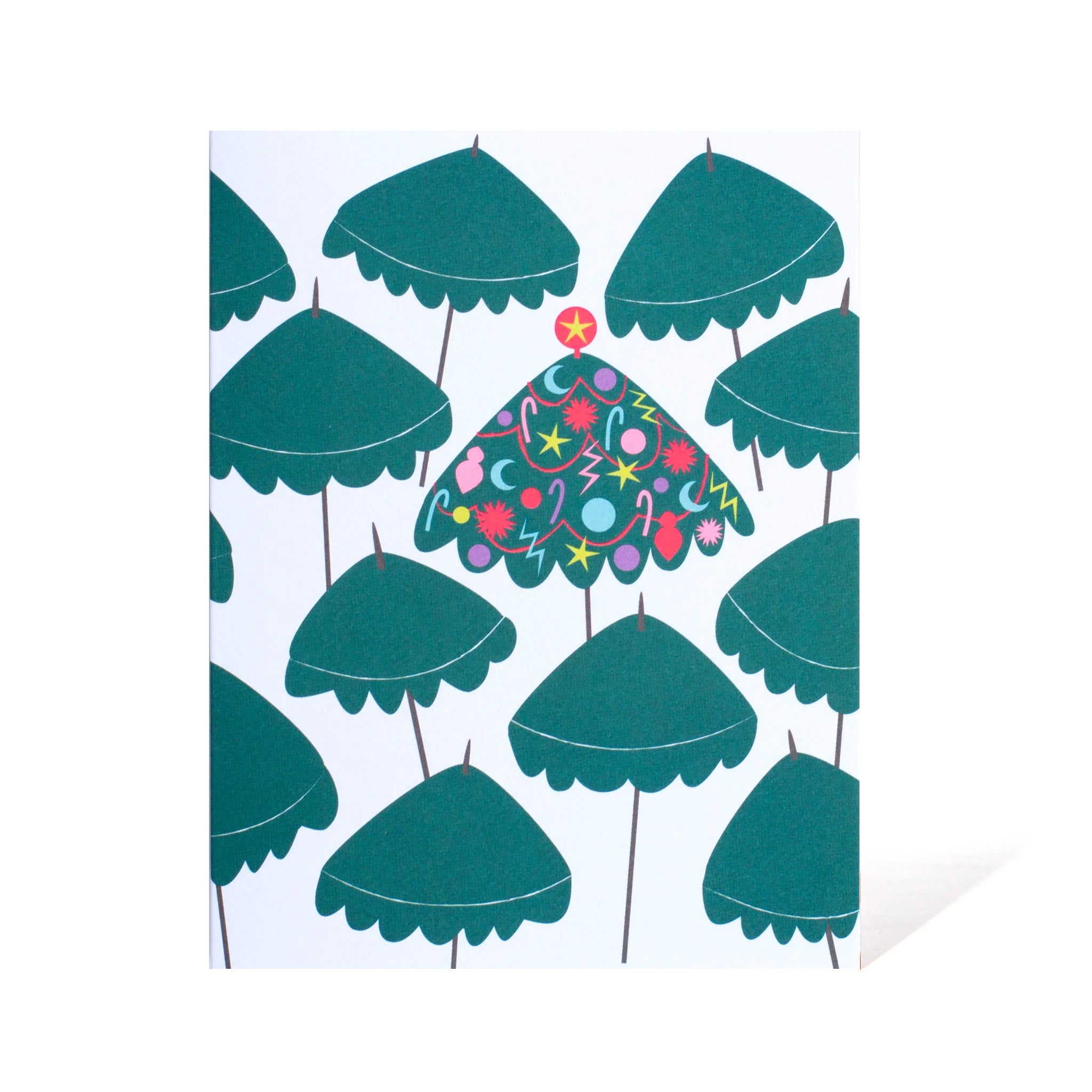 Holiday Umbrellas Note Card