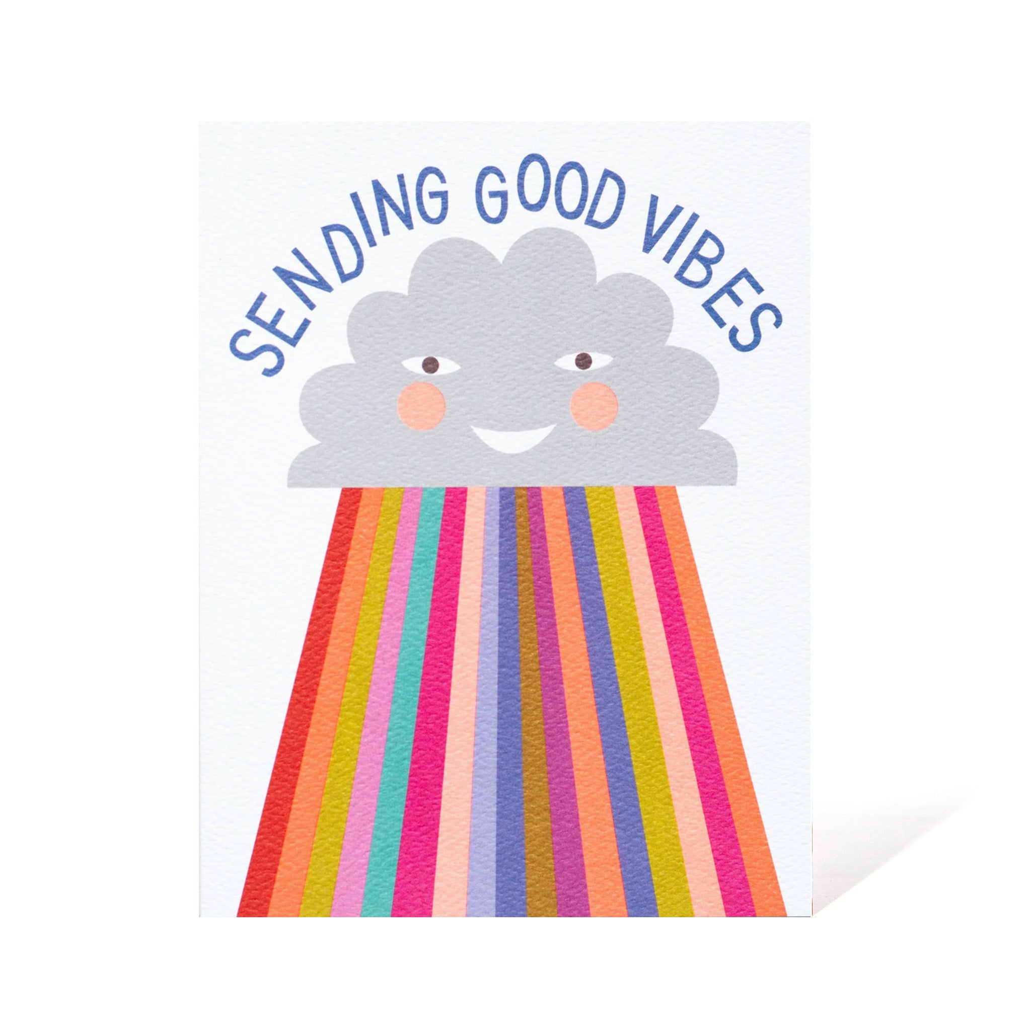 Sending Good Vibes Cloud and Rainbow Note Card