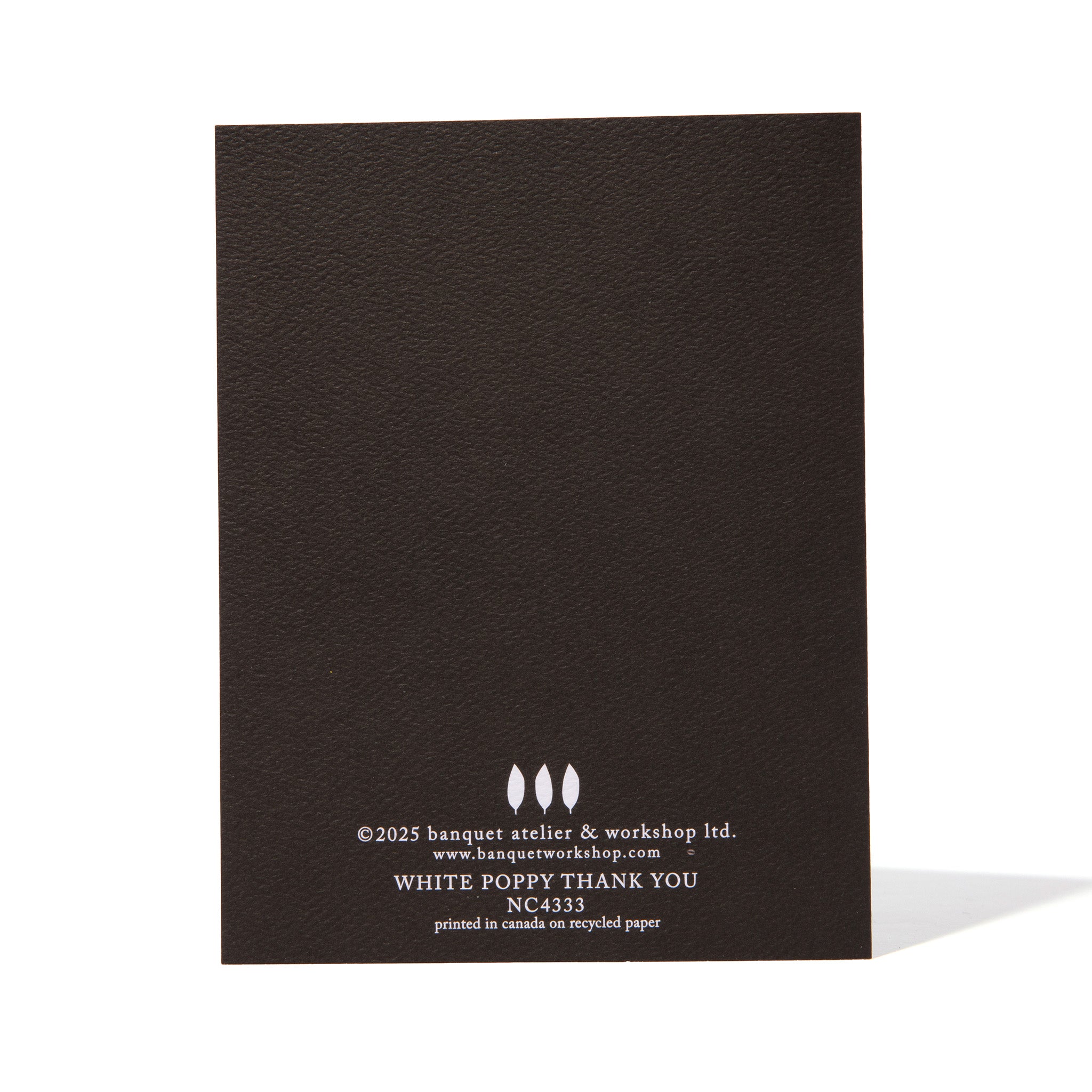 White Poppy Thank You Note Card