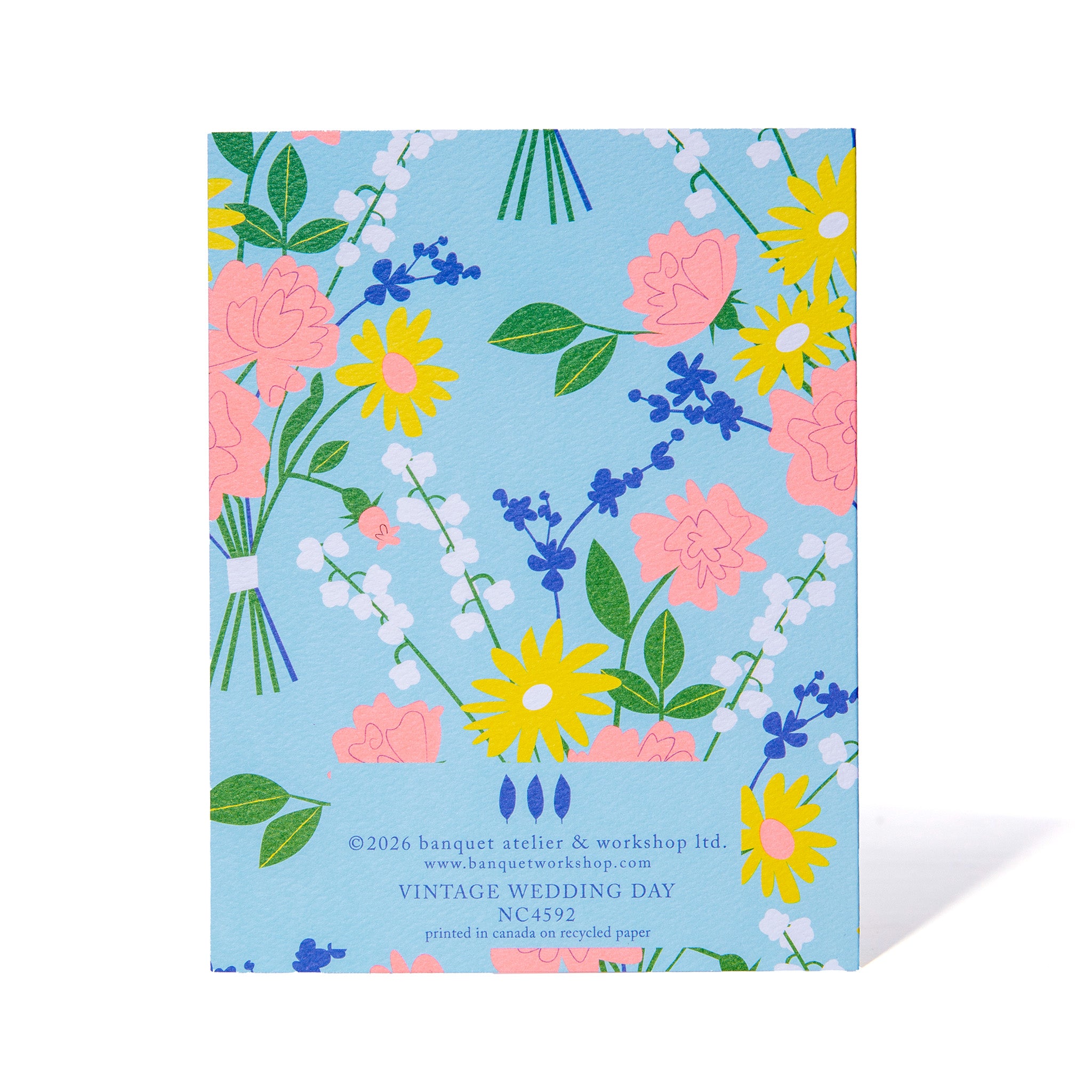 On Your Wedding Day Vintage Floral Note Card