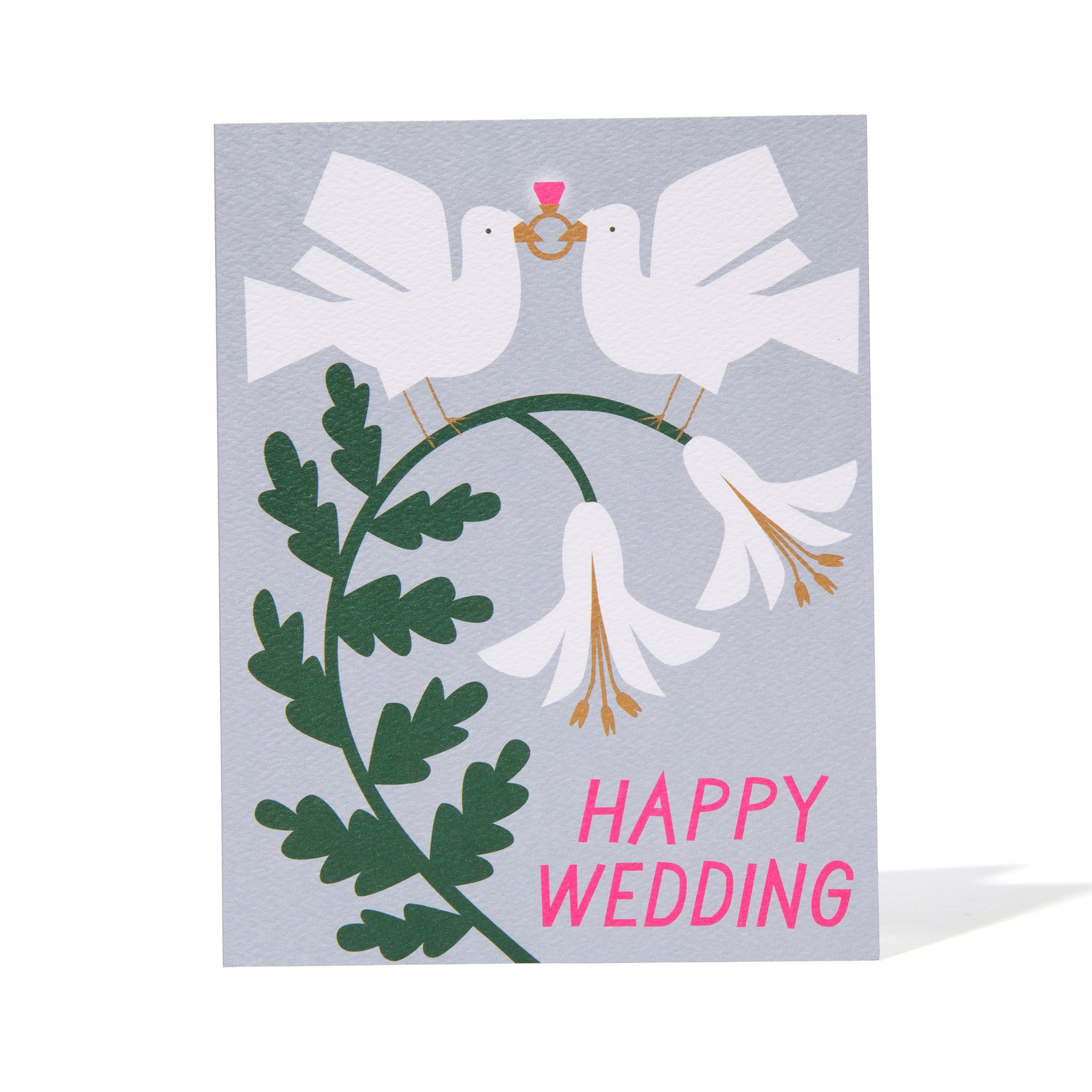 Doves Happy Wedding Note Card