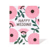Pink Zinnia Wedding Card