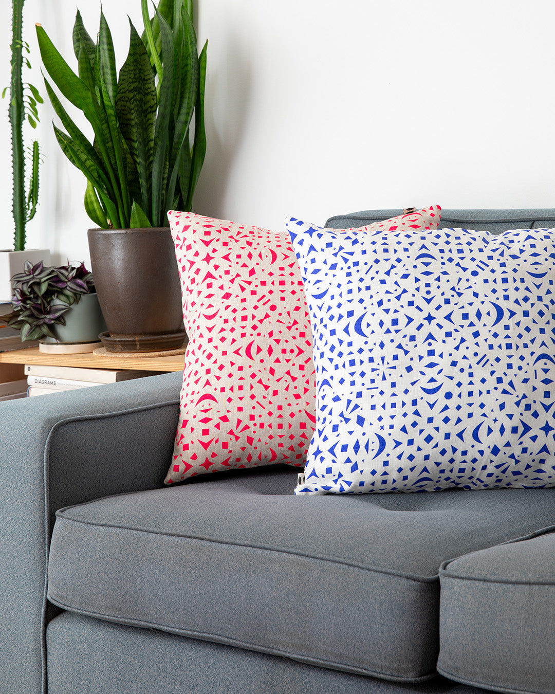 Cobalt Blue Snowflakes 100% Linen Pillow Cover